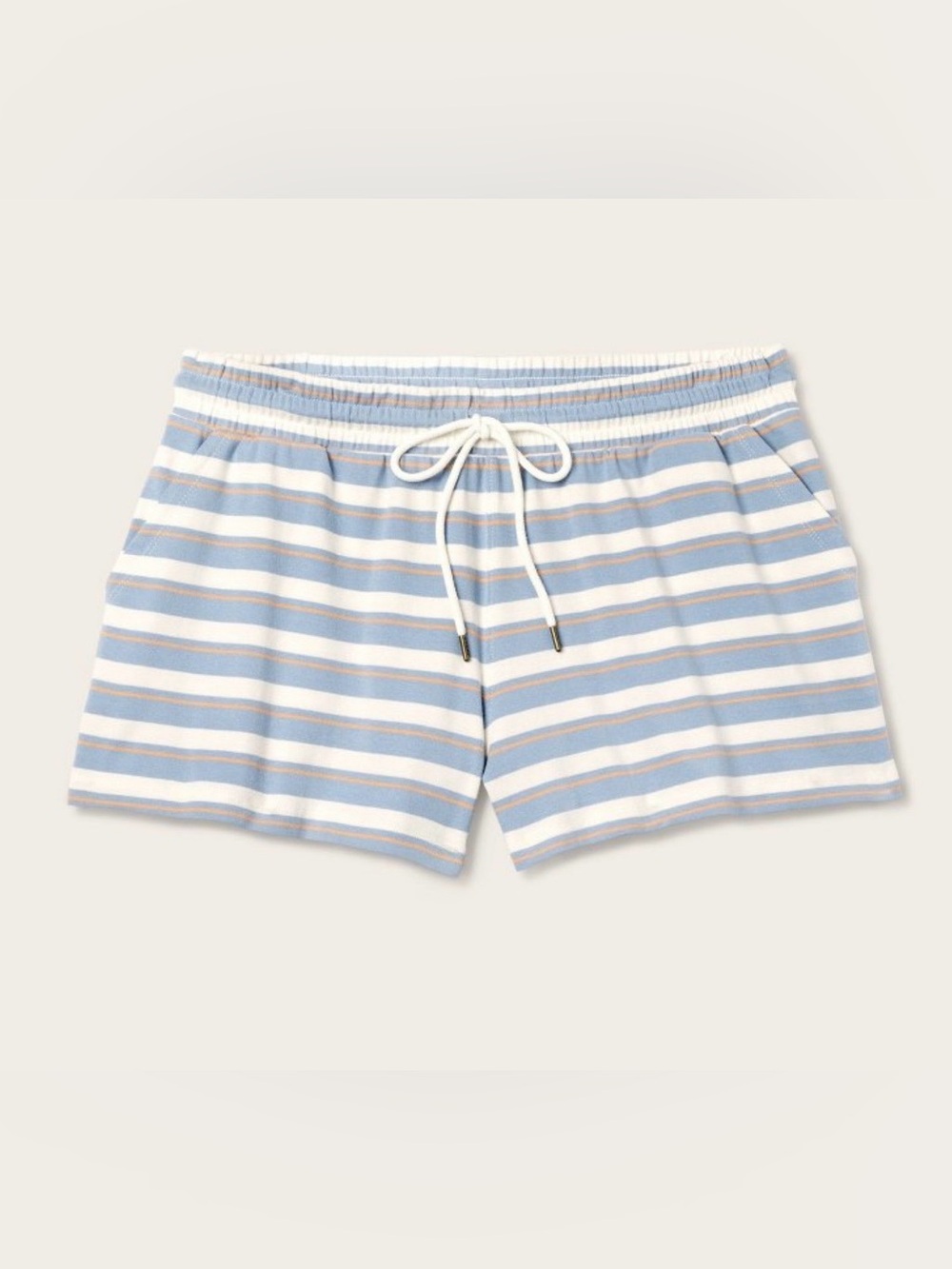NWT Drawstring Knit Pull-On Shorts - Parke x Target Light Blue/ Orange Striped M